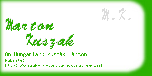 marton kuszak business card